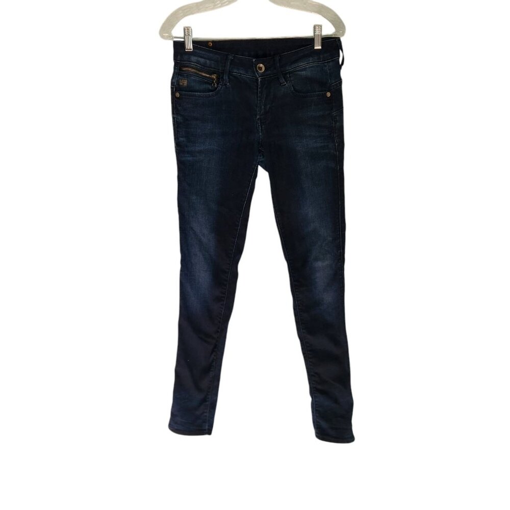 G-Star Raw Jeans Blue Denim Slim Tapered‎ Stretch Streetwear Mens 27x32 EUC